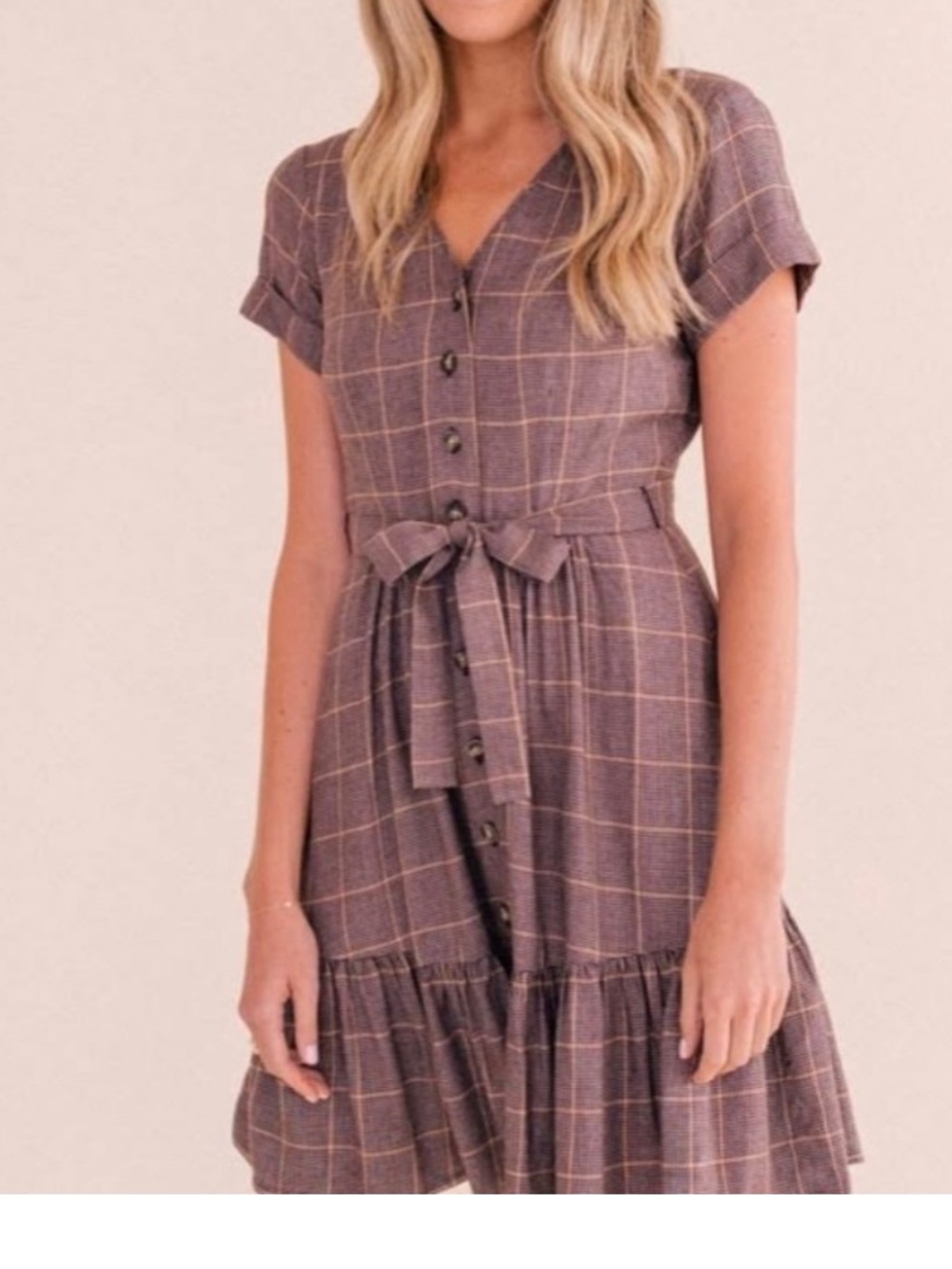 Gal Meets Glam Emerson plaid dress Sz